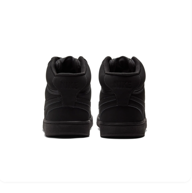 Nike Court Vision Mid Triple Black Tonal Suede Mid-Top Basketball Sneakers