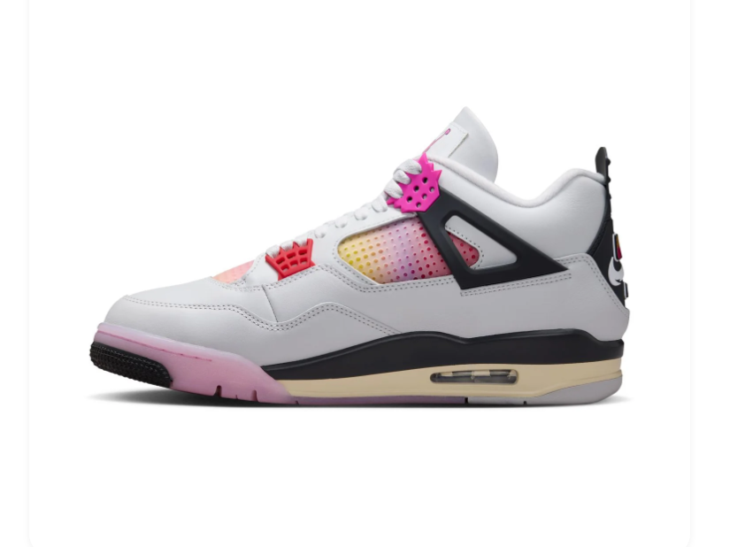 Air Jordan 4 Retro White Pink Foam Fuchsia Nike Air Sneakers