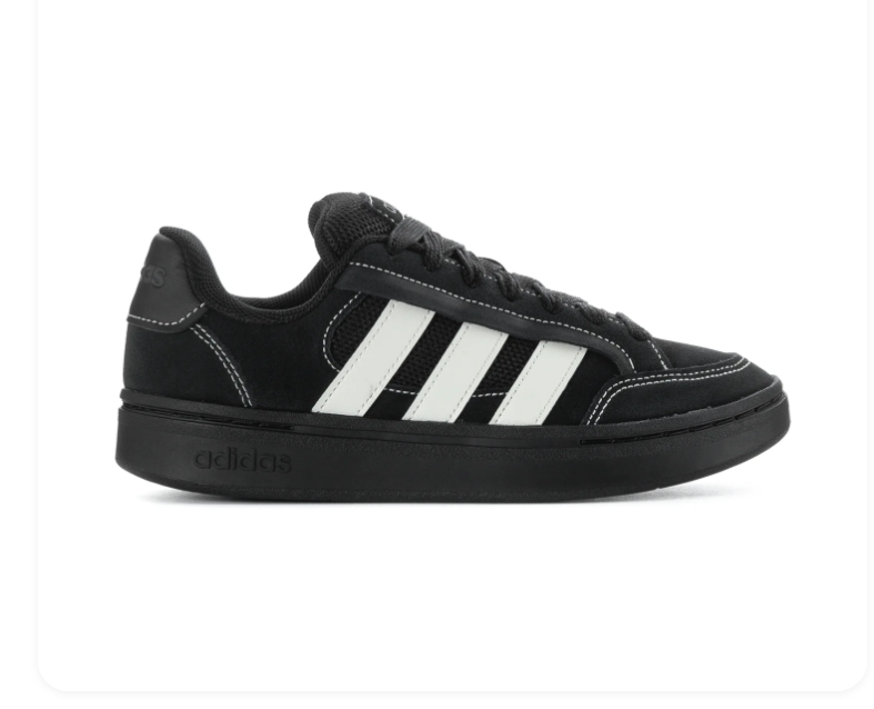 Adidas CourtBlock Black White Contrast Stitch Sneakers