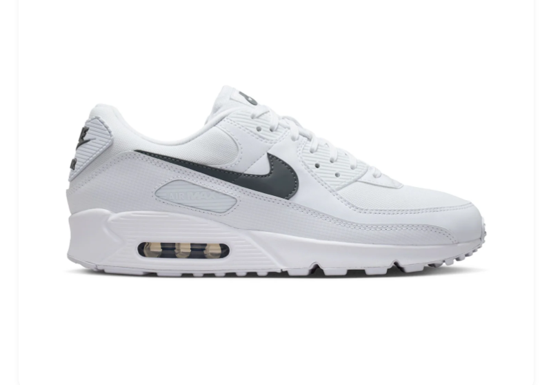 Nike Air Max 90 White Dark Smoke Grey Classic Running Lifestyle Sneakers