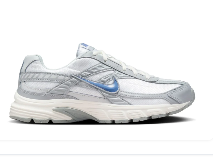Nike Initiator White Metallic Silver Aluminum Blue Retro Running Sneakers