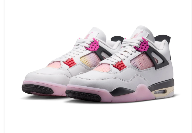 Air Jordan 4 Retro White Pink Foam Fuchsia Nike Air Sneakers