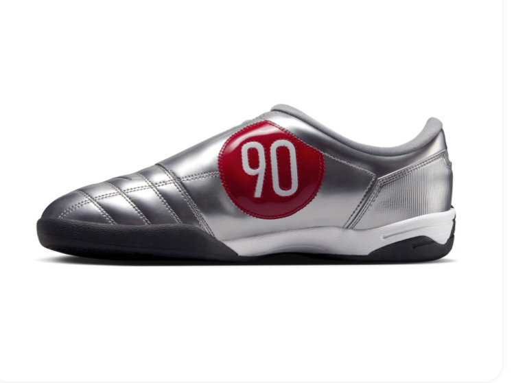 Nike Total 90 Laser IC Metallic Silver Dark Red Black Indoor Court Football Sneakers