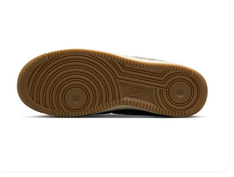 Nike Air Force 1 Low '07 Malachite Green Sail University Gold Embossed Texture Gum Classic Court Lifestyle Sneakers