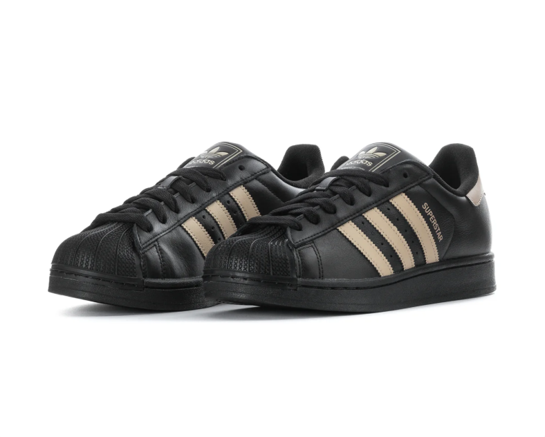 Adidas Superstar Core Black Sand Beige Sneakers