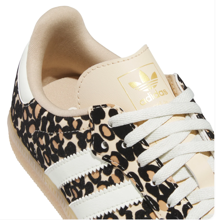 Adidas Samba OG Leopard Print White Cream Gum Sneakers