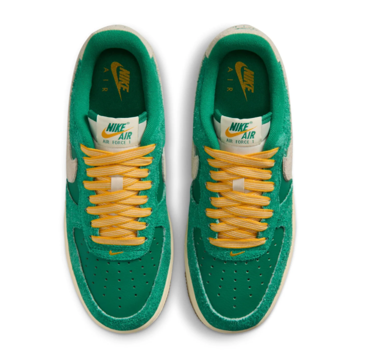 Nike Air Force 1 Low '07 Malachite Green Sail University Gold Embossed Texture Gum Classic Court Lifestyle Sneakers