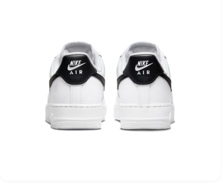 Nike Air Force 1 Low '07 White Black Swoosh Classic Leather Sneakers