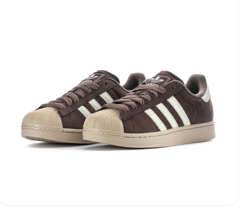 Adidas Superstar Dark Brown Cream White Shell Toe Sneakers