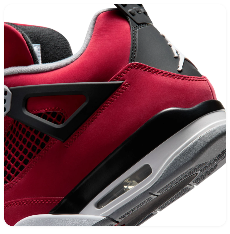 Air Jordan 4 Retro Toro Bravo Fire Red Black Grey Sneakers
