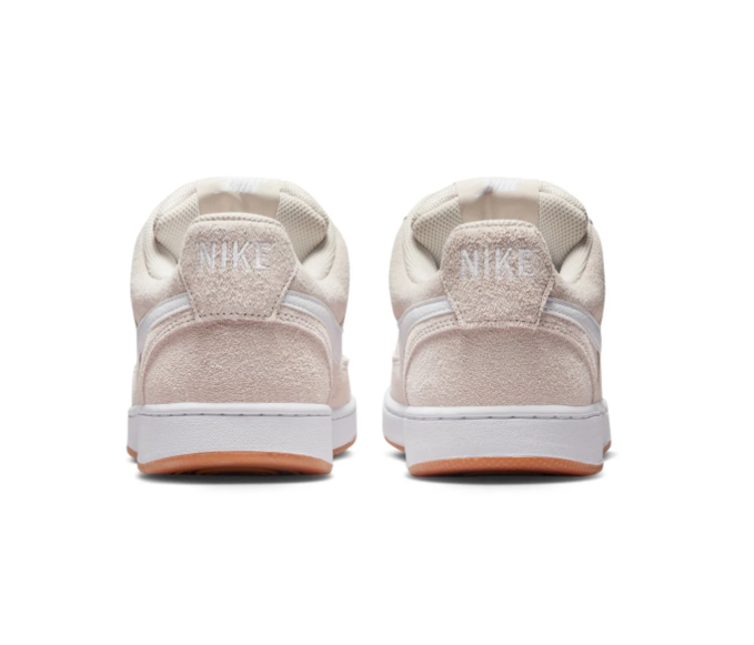 Nike Court Vision Low Premium Sanddrift White Gum Suede Tonal Court Sneakers