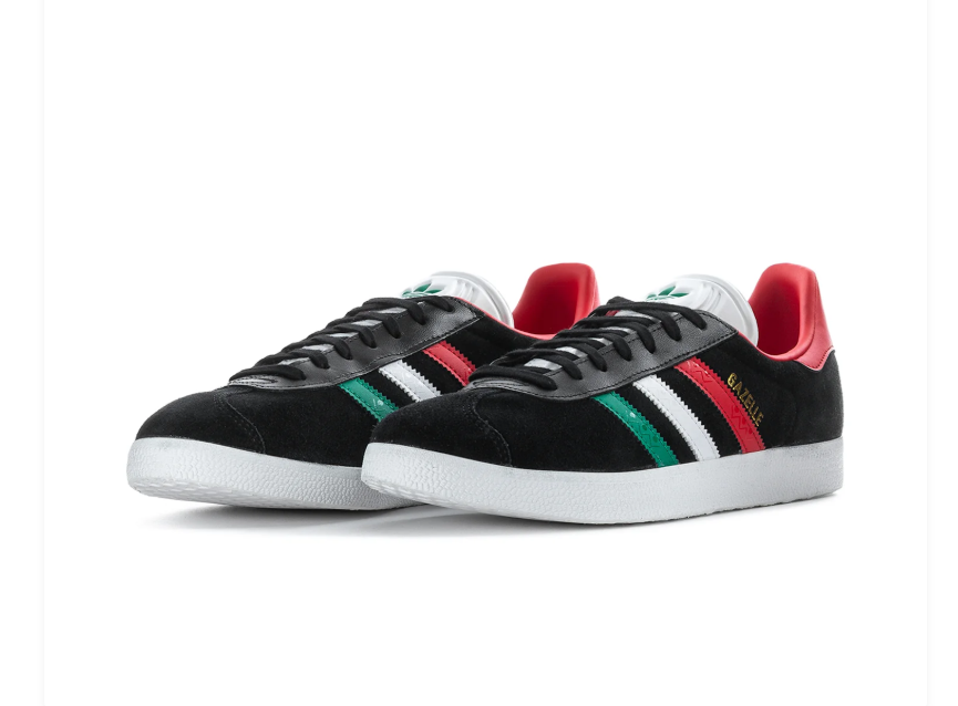 Adidas Gazelle Black Italy Tricolor Red White Green Sneakers