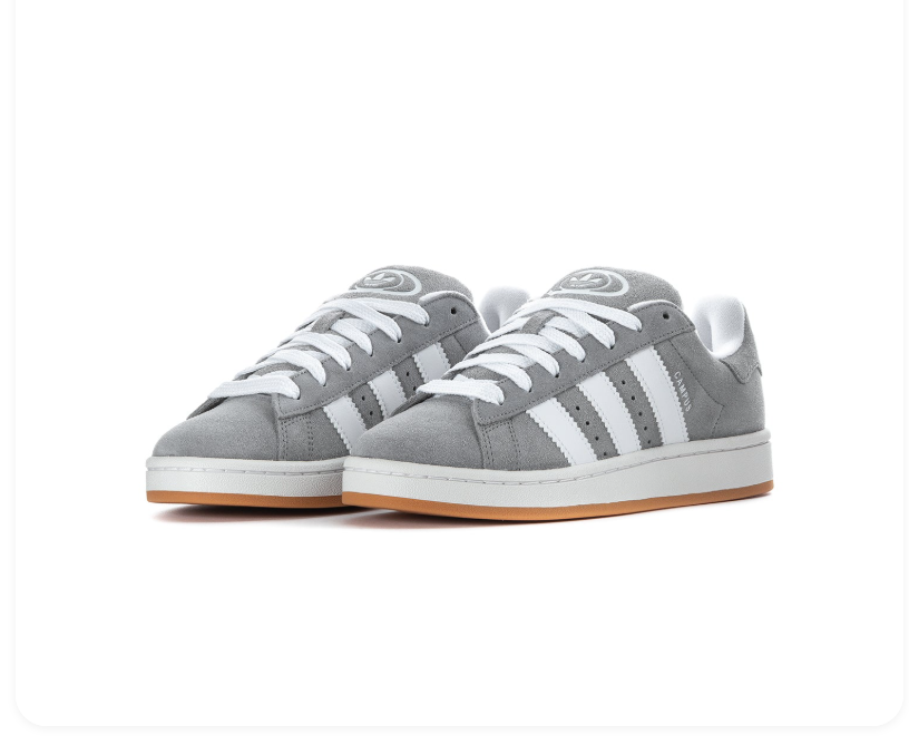 Adidas Campus 00s Grey White Gum Suede Retro Sneakers