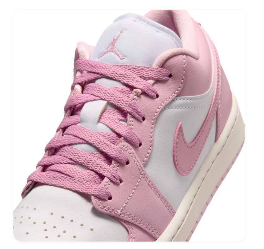 Air Jordan 1 Low Pink White Sneakers
