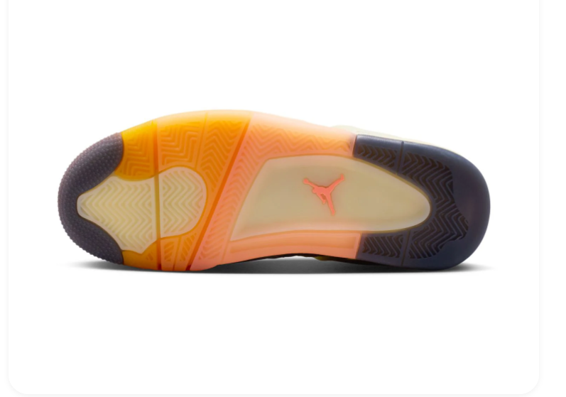 Air Jordan 4 Retro Shimmer Sail Peach Cream Gold Sneakers