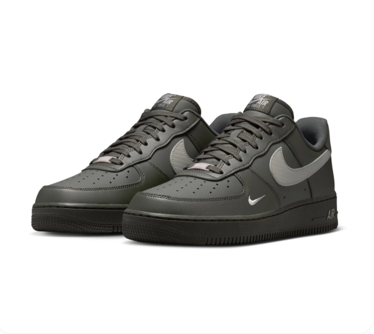 Nike Air Force 1 Low '07 Sequoia Light Silver Black Military Green Court Sneakers