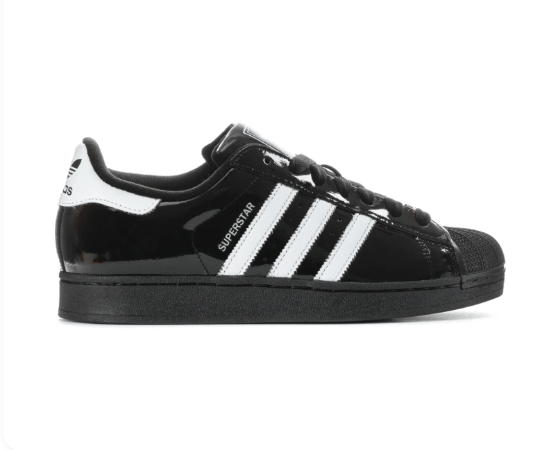 Adidas Superstar Black Patent Leather White Shell Toe Sneakers
