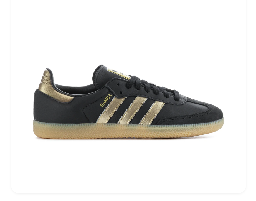 Adidas Samba OG Black Gold Metallic Gum Sneakers