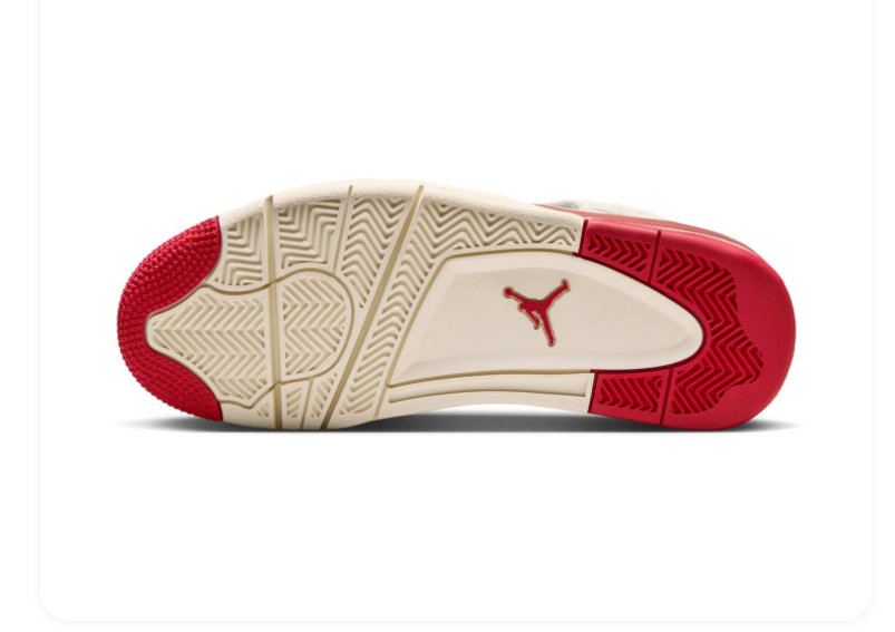 Air Jordan 4 Retro Sail Crimson Red White Sneakers