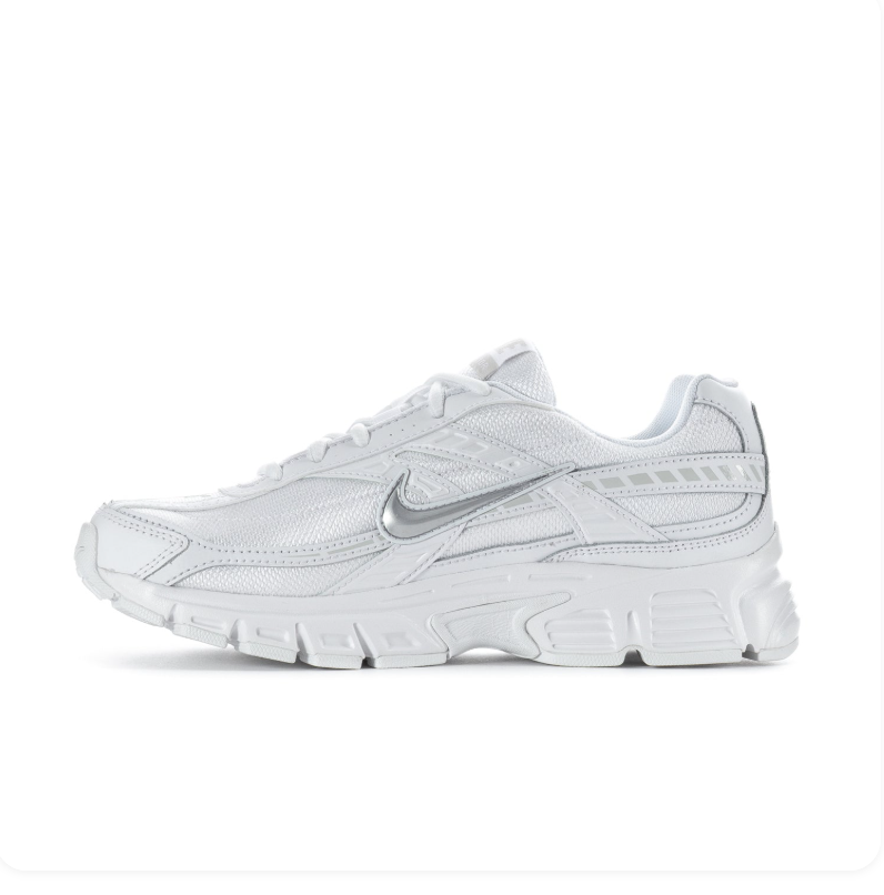 Nike Initiator Triple White Metallic Silver Retro Running Sneakers