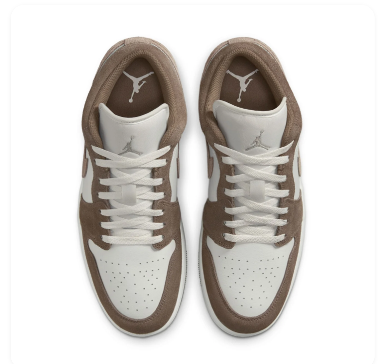 Air Jordan 1 Low SE Desert Mocha Brown White Sneakers