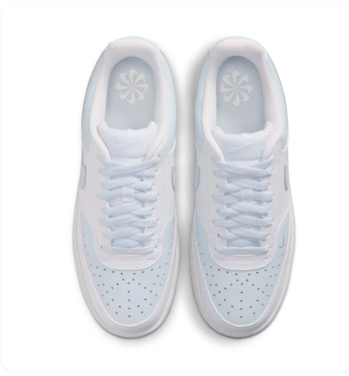 Nike Court Vision Low White Aura Ice Blue Tonal Court Sneakers
