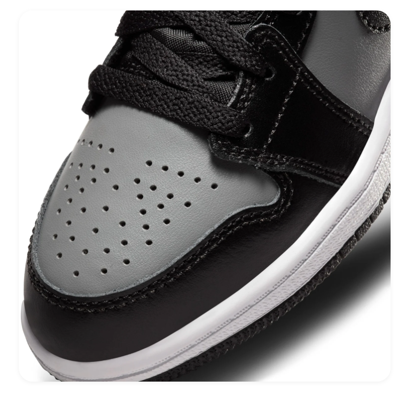 Air Jordan 1 Mid Shadow Grey Black Red Sneakers