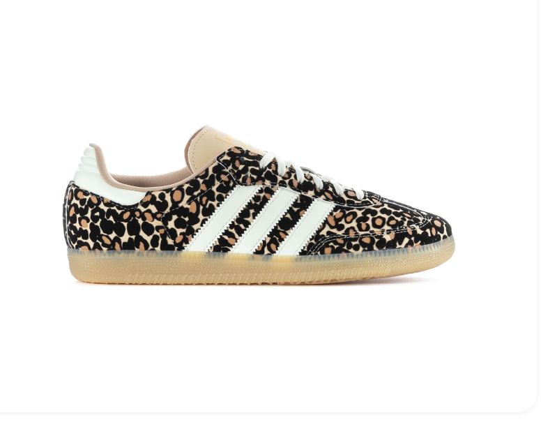 Adidas Samba OG Leopard Print White Cream Gum Sneakers