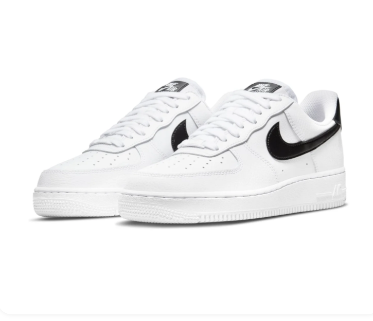 Nike Air Force 1 Low '07 White Black Swoosh Classic Leather Sneakers