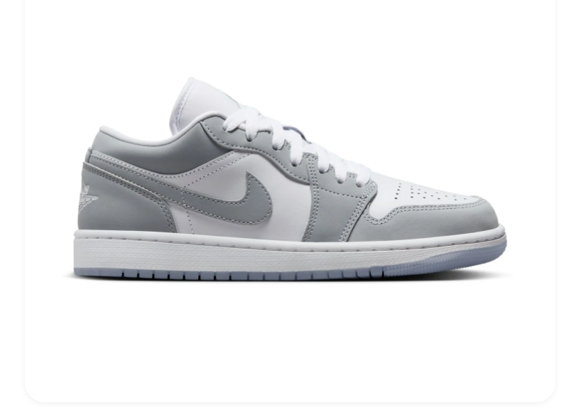 Air Jordan 1 Low Wolf Grey White Sneakers