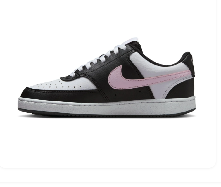 Nike Court Vision Low Next Nature White Black Pink Foam Floral Court Sneakers