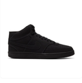 Nike Court Vision Mid Triple Black Tonal Suede Mid-Top Basketball Sneakers