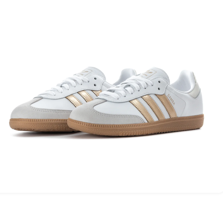 Adidas Samba OG White Champagne Gold Grey Gum Sneakers
