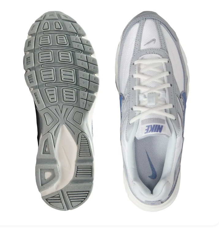 Nike Initiator White Metallic Silver Aluminum Blue Retro Running Sneakers