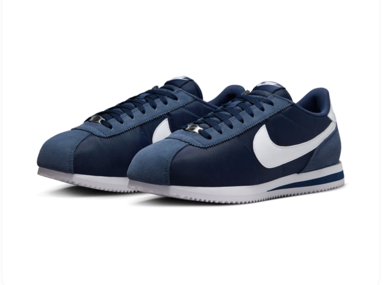 Nike Cortez Midnight Navy White Nylon Classic Retro Sneakers