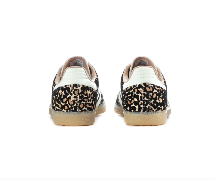 Adidas Samba OG Leopard Print White Cream Gum Sneakers