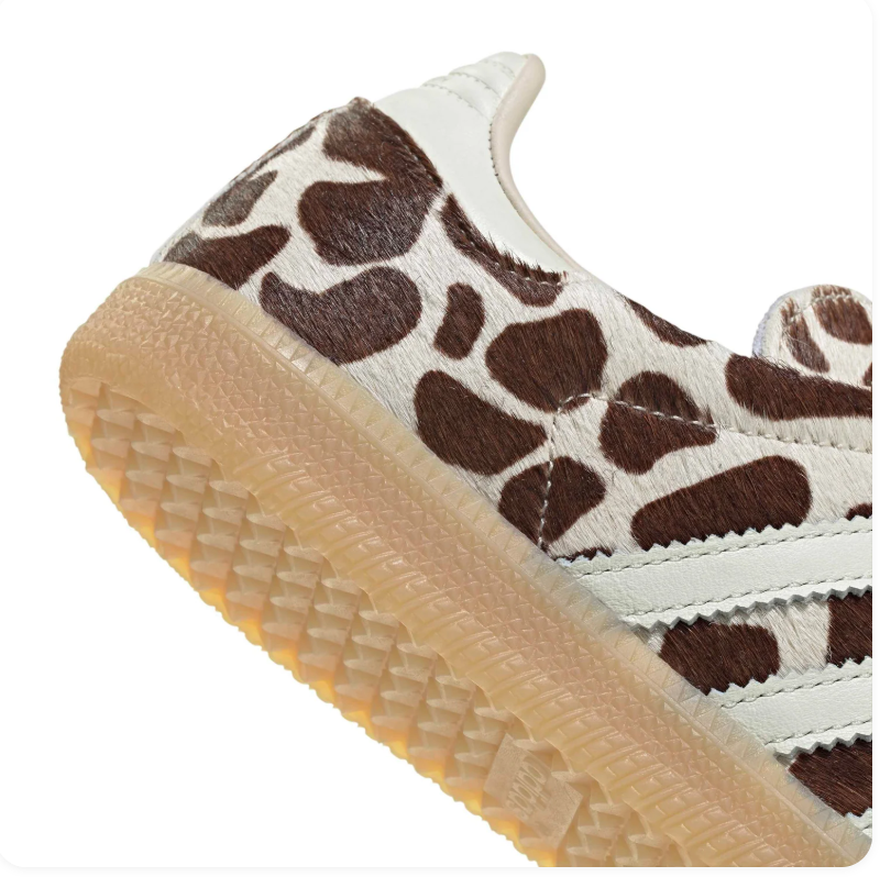 Adidas Handball Spezial Giraffe Print Pony Hair Brown White Blue Gum Sneakers