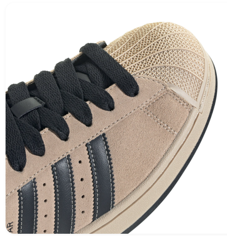 Adidas Superstar Sand Beige Black Suede Shell Toe Sneakers