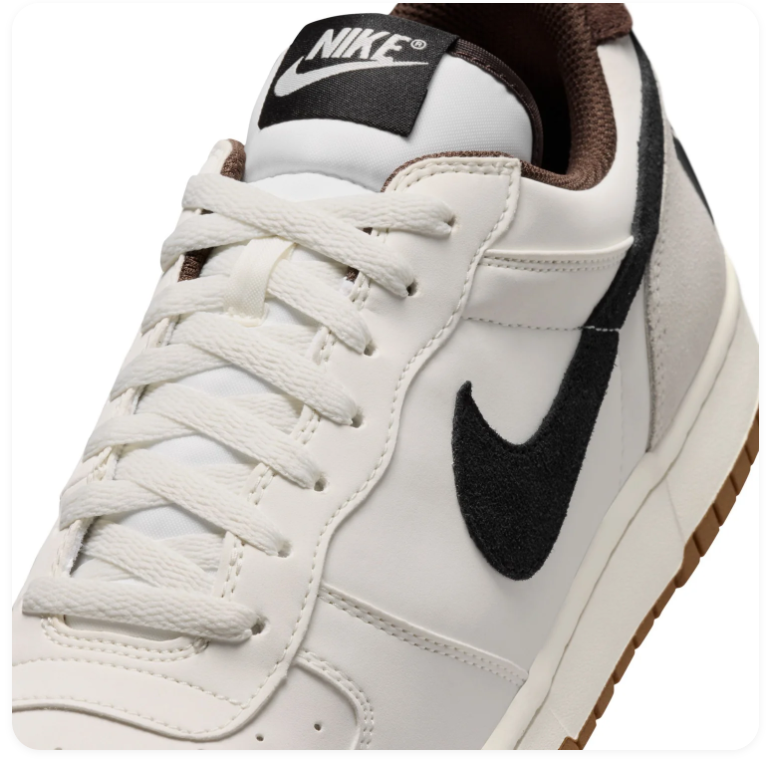 Nike Dunk Low Sail Black Baroque Brown Gum Retro Basketball Sneakers