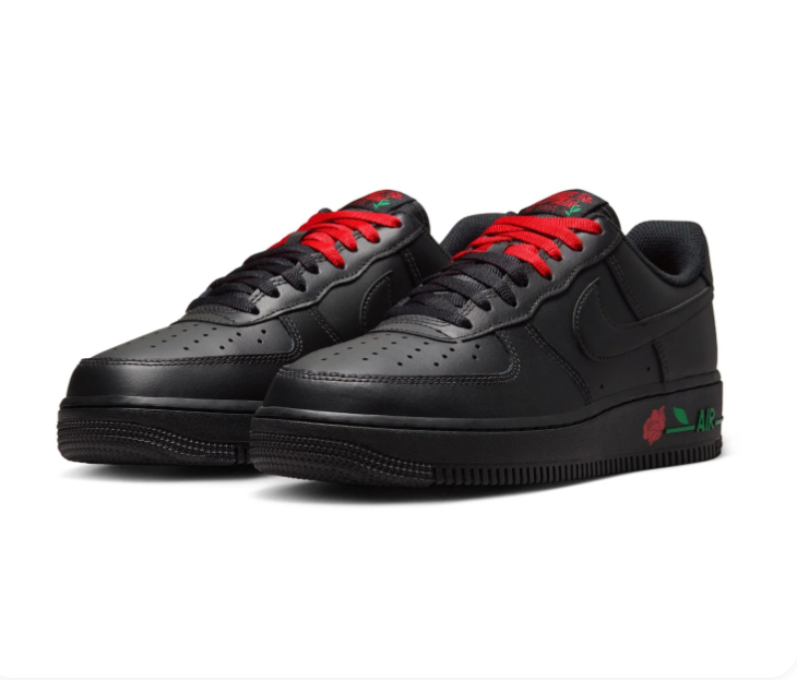 Nike Air Force 1 Low Rose Black University Red Green Floral Special Edition Sneakers