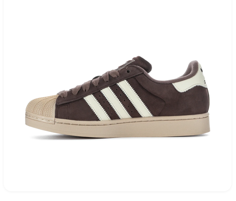 Adidas Superstar Dark Brown Cream White Shell Toe Sneakers