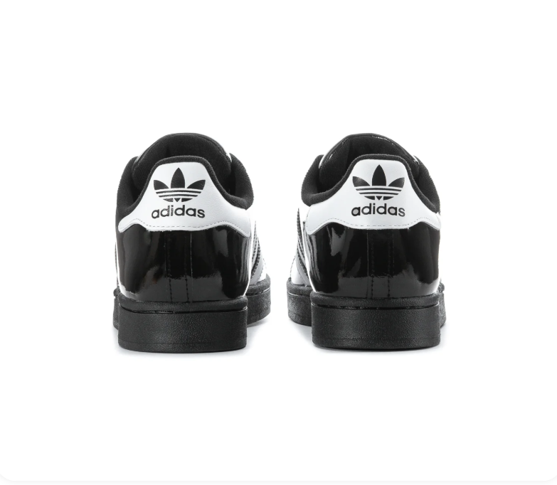 Adidas Superstar Black Patent Leather White Shell Toe Sneakers