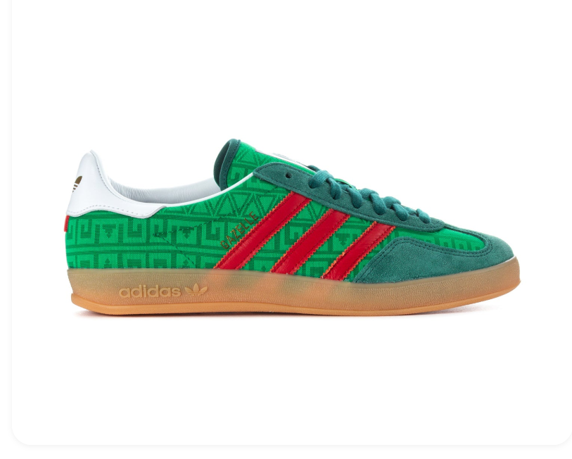 Adidas Gazelle Indoor Green Red Gum Embossed Sneakers