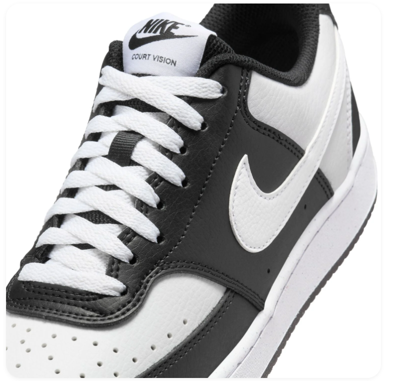 Nike Court Vision Low Next Nature Black White Panda Classic Court Lifestyle Sneakers
