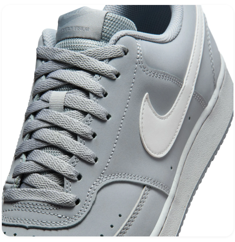 Nike Court Vision Low Next Nature Wolf Grey White Sustainable Sneakers