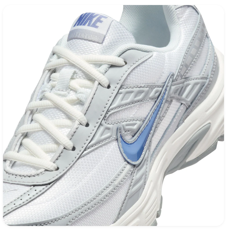 Nike Initiator White Metallic Silver Aluminum Blue Retro Running Sneakers