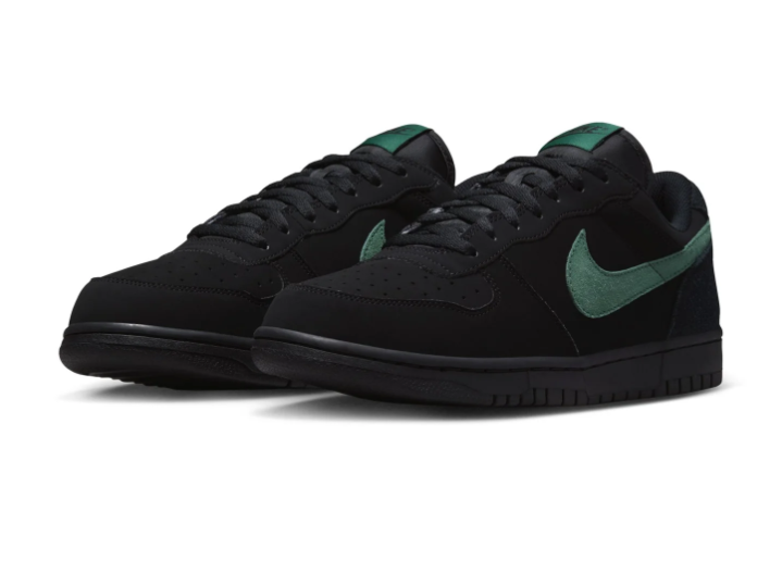 Nike Dunk Low Black Gorge Green Suede Retro Basketball Sneakers