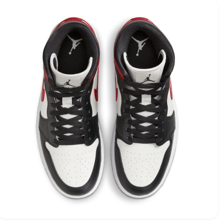 Air Jordan 1 Mid Chicago Black Red White Sneakers