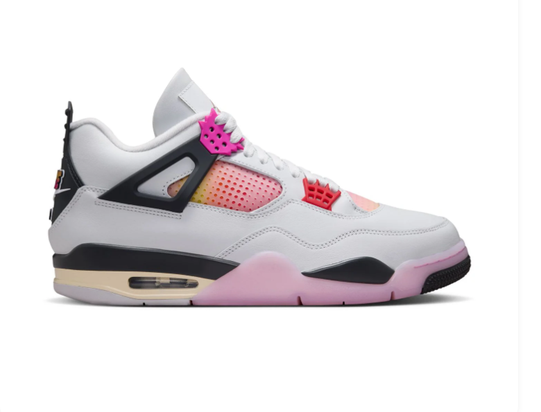 Air Jordan 4 Retro White Pink Foam Fuchsia Nike Air Sneakers