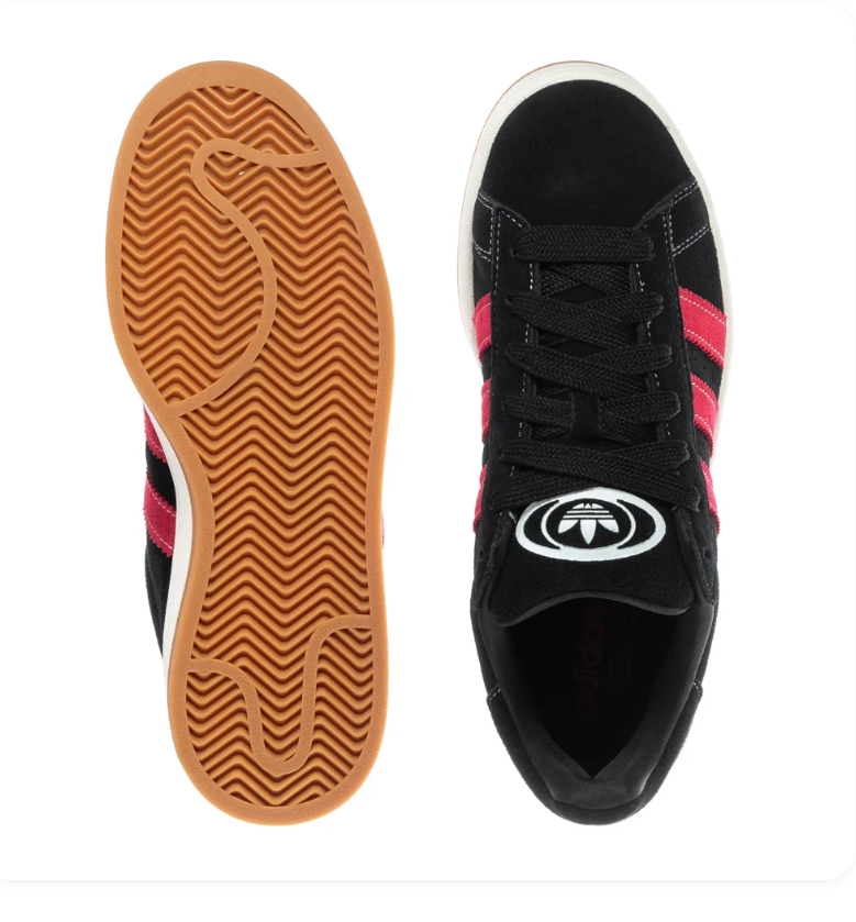 Adidas Campus 00s Black Scarlet Red Gum Sneakers